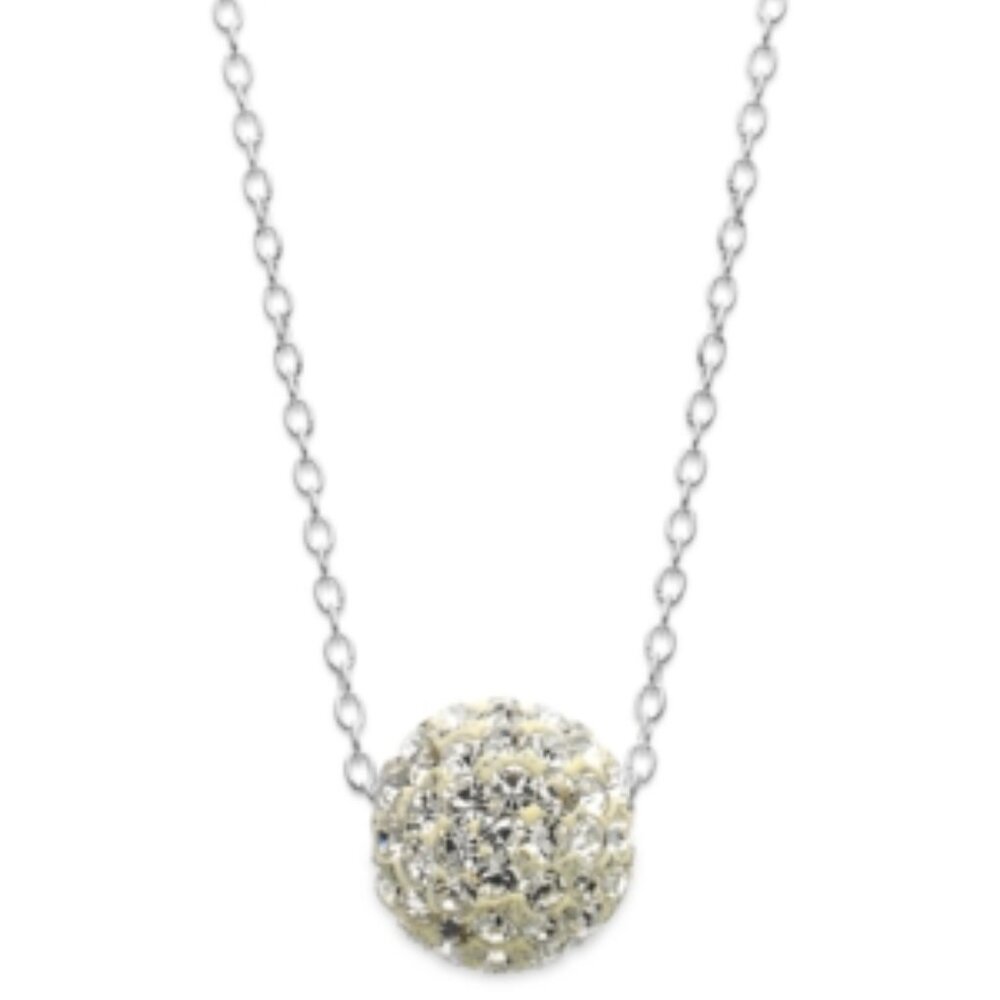 Unwritten Crystal Ball Pendant Necklace in Sterling Silver NWT